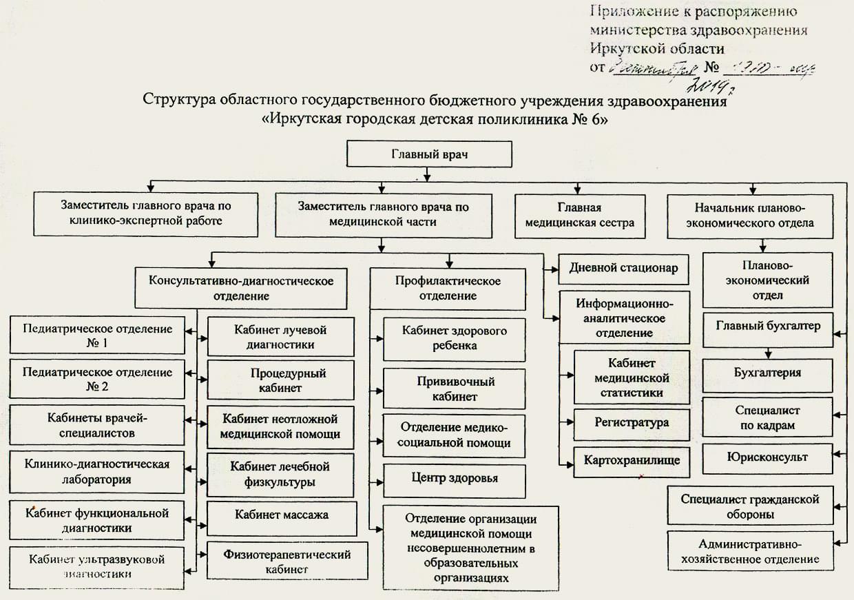 Структура ОГБУЗ «ИГДП № 6» и органы управления